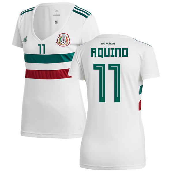 Women's Mexico #11 Aquino Away Soccer Country Jersey - Click Image to Close
